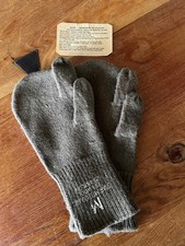Vintage U.S. Military M-1948 Cold Weather Trigger Finger Wool Mittens Inserts picture