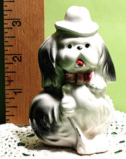 Kitschy Vintage Dog Figurine Japan Dog with Hat and Cane picture