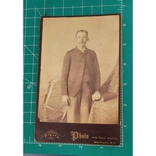 Antique Victorian Cabinet Card Dashing Gentleman Al Shaw Piper Washington DC picture