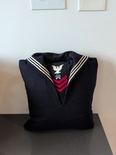 Vintage 1950s US Navy Crackerjack Sailor Dress Uniform Top THROW PILLOW M83 picture