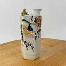 Vtge 1930’s Japanese Porcelain Kiyomizu Ware Singing Sake Bottle Whistle Tokkuri picture