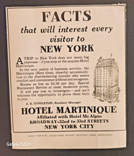 Hotel Martinique Broadway New York City 1926 Original Print Ad 4-1/2 X 5-1/2 picture