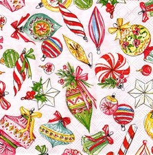 (2) Two Paper Lunch Napkins for Decoupage/Mixed Media - Vintage Ornaments picture