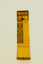 1954 VALVOLINE VINTAGE ORIGINAL DOOR JAMB OIL CHANGE REMINDER STICKER DECAL RARE picture