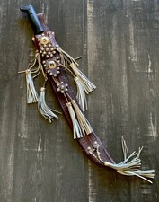 Vintage IMACASA Corneta No 127 Machete Fringed Tooled Leather Sheath El Salvador picture