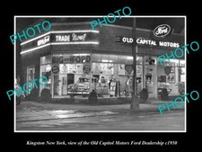 OLD LARGE HISTORIC PHOTO OF KINGSTON NEW YORK THE OLD CAPITOL FORD STORE c1950 picture