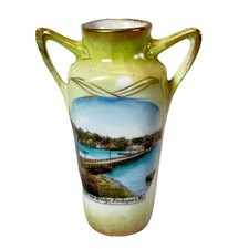 BUCKSPORT , MAINE ME Antique VERONA BRIDGE Souvenir Germany EMERY China VASE picture