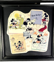 Antique Disney - Minnie Birthday Card Collage - 1930s - Framed - Retro Display picture