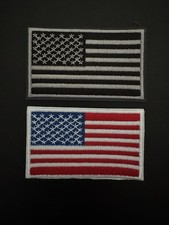 (2) QTY. AMERICAN FLAG USA OLD GLORY EMBROIDERED MILITARY PATCH NEW MINT 🇺🇸 picture