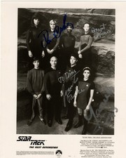 STAR TREK TNG Autographed Cast Photo Signed By FRAKES SPINER SIRTIS CROSBY w/COA picture