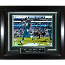 Trevor Lawrence Autographed Jacksonville Jaguars Deluxe Framed 8x10 Photo - Fana picture