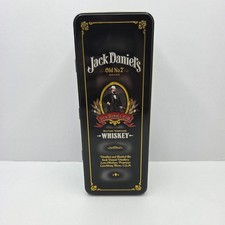 Jack Daniel's Whiskey Collectible Tin Box Old No 7 Black Gold Bar Decor USA Made picture