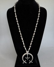 Old Pawn Navajo Sterling Silver Naja Necklace picture