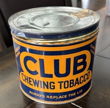 Vintage Club Chewing Tobacco Canister Tin picture