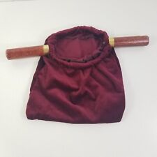 Red Velvet Church Tithe Offering Bag with Wooden Handles 14 Inch picture
