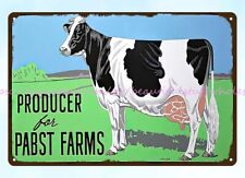 Producer For Pabst Farms Holstein Dairy Cow cattle metal tin sign wall plaque picture