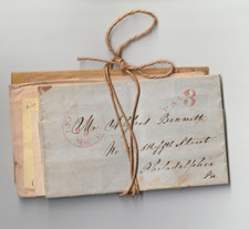 1850s BENNETT FAMILY ARCHIVE 12 COVERS LETTERS LEOMINSTER MA PHILADELPHIA picture