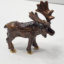 Art Form Jeweled Enamel Trinket Box #438 North American Moose picture