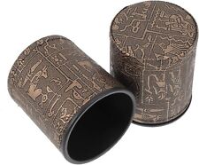 2 Pcs Patterned dice Cup Stacking Cups Egyptian Decor Leather bracers picture