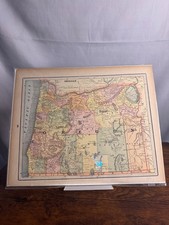 1893 Oregon Map Antique Atlas Page Vintage Paper Historical Cartography picture