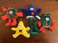 Vintage 1990s DanDee Merry Beans Eckerd Christmas Plush Ornament Lot of 4 picture