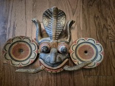 Antique Sri Lanka Naga Sanni Raksha Mask 19Th/Early 20c Ritual Performance Mask picture