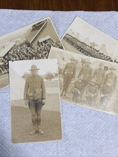 WWI RPPC US Army Camp Niantic CT Soldiers In Uniform Photo Postcard Unused picture