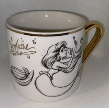 Disney ~ Widdop And Co ~ Princess Ariel Sketch Mug W/Gold Edging & Handle ~ EUC picture