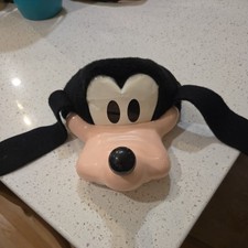 Vintage 1995 Disney Parks Goofy Snap Back Hat Plastic Hard Face Made In USA picture