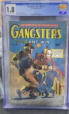 Gangsters Can't Win #1 CGC 1.8 CRM-OWP Skull Cover D.C. Publishing 1948 picture