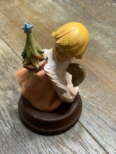 Rare RR Roman Vintage Christmas Angel Musical Holiday Music Box Works picture
