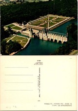 Chenonceaux Postcard Chateau Aerial View Vintage France Divided Back picture