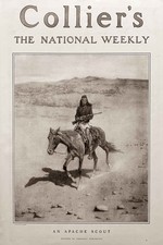 Collier's National Weekly Vintage Poster - Apache Scout 1900s 🐎 - 24x36” - picture