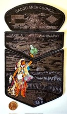 OA AKELA WAHINAPAY 232 BSA CADDO 584 2023 JAMBOREE 3-PATCH INDIAN ONLY 101 MADE picture