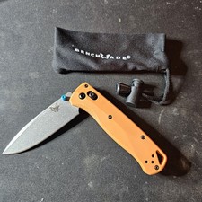 Benchmade Mini Bugout 533 Orange with Blue Thumb Stud Folding Knife  picture