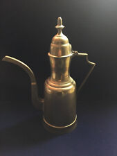 VINTAGE BRASS HINGED LID TEA EWER PITCHER MARKED INDIA  picture