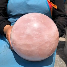 18.26 LB Natural Crystal Rose Quartz Sphere Reiki healing picture