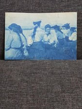 Antique 1903 Blue Toned Photo Edwardian Women Patiently Waiting Cyanotype 5x3 picture