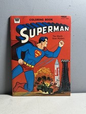 SUPERMAN “THE MISSLE BASE MYSTERY” ORIG 1965 VINTAGE COLORING BOOK IN EX COND picture