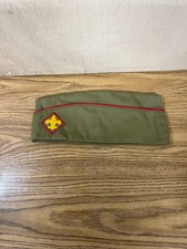 VTG 70's Boy Scout of America Garrison Cap Tan Hat BSA 7 -7 1/8