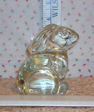 Vintage Clear Lead Crystal Rabbit Easter Bunny Figurine Paperweight picture
