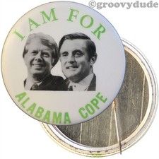 Jimmy Carter Walter Mondale 1976 Alabama COPE Labor Union Jugate Pinback Button picture