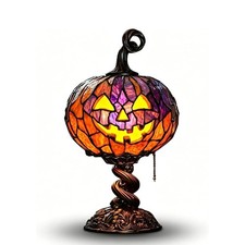 Stained Resin Halloween Pumpkin Table Lamp Vintage Style Desktop Decorative picture