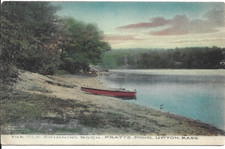 Antique Postcard The Old Swimming Rock Pratts Pond Upton Mass 1910 Unposted picture