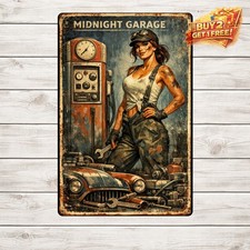 Pinup Girl Sexy Woman Cowboy Hat Wall Art Poster Tin Metal Sign 8x12 picture