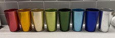 Vintage Mid Century Modern Bascal Anodized Aluminum Drink Tumblers 8 Cups Italy picture