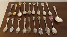 Vintage LOT of 19 Collector Souvenir Spoons USA States International Miniature picture