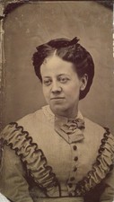 Antique American PHOTO TINTYPE Young Lady Pretty Girl Next Door picture
