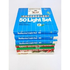 vtg Tulip Petal Reflector Miniature Lights 6 Sets of 50 300 total Mixed Brands picture