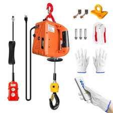 Power Electric Portable Hoist Winch 1500LBS, 3 in 1 Electric Cable Hoist 110V 25 picture